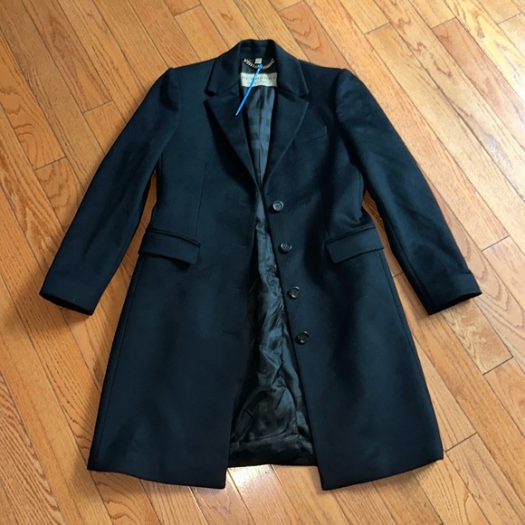 🔥🔥🔥Authentic Burberry Long Black Wool Cashmere Coat Jacket - Picture 1 of 10